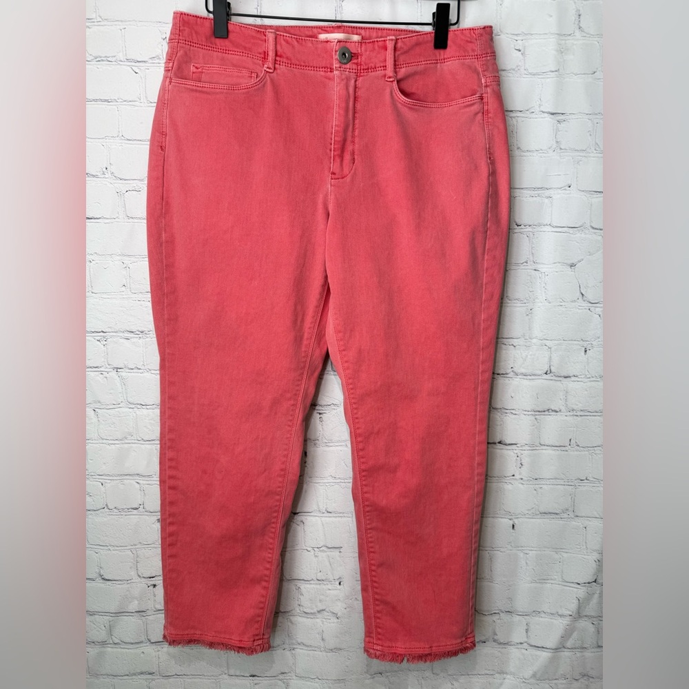J.Jill size 8 Authentic Fit cropped coral jeans